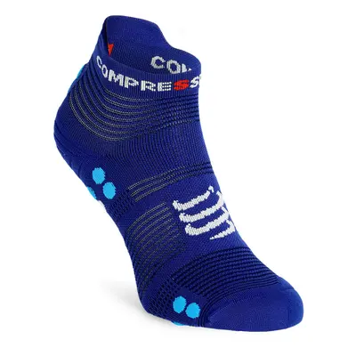 Compressport Pro Racing Socks v4.0 Run Low Zokni - sodalite/fluo blue