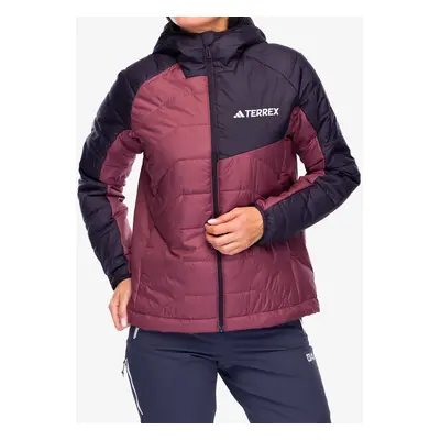 adidas TERREX Multi Synthetic Insulated Hooded Jacket Női bélelt kabát - aurora black/quiet crim