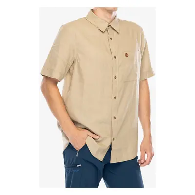 Fjallraven Övik Travel Shirt SS Férfi Ing - sand stone