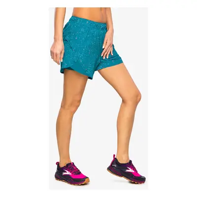 Brooks Chaser 2-in-1 Short Női Rövid Futónadrág - lagoon speckle print/lagoon