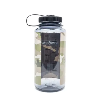 Nalgene Wide Mouth oz (1000ml) Palack - gray w/black camo