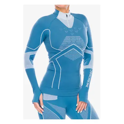 X-Bionic Energy Accumulator Light Shirt LS 1/2 Zip Termoaktív női felső - blue/arctic white