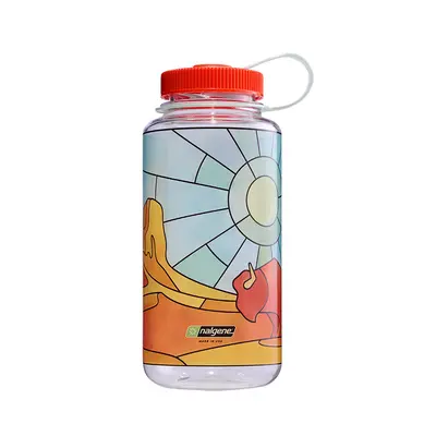 Nalgene Wide Mouth oz (1000ml) Palack - clear stained glass desert