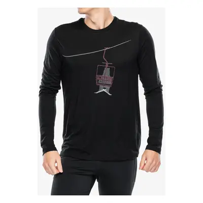 Icebreaker Merino Tech Lite LS Tee Bear Lift Hosszú ujjú póló - black