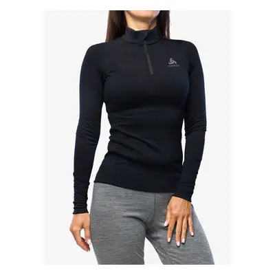 Odlo Merino BL Top Turtle Neck LS Half Zip Női hőszigetelő felső - black