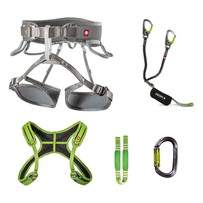 Ocun Via Ferrata Twist + Chest Set Via ferrata szett - grey silver/green