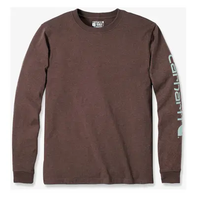 Carhartt Sleeve Logo T-Shirt L/S Férfi pulóver - mocha heather