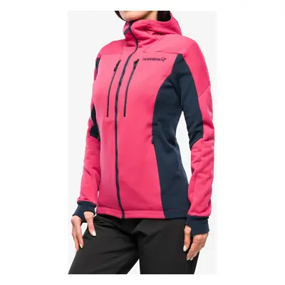 Norrona Trollveggen Powerstretch Pro Zip Hood Női Felső - honeysuckle/indigo night