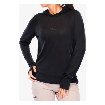 Icebreaker Cool-Lite LS Hoodie Női Kapucnis Felső - black