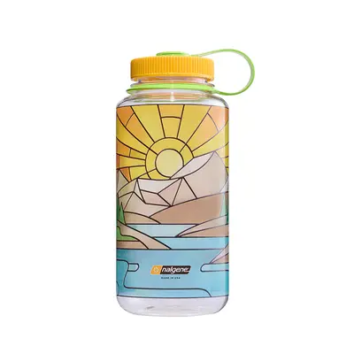 Nalgene Wide Mouth oz (1000ml) Palack - clear stained glass river