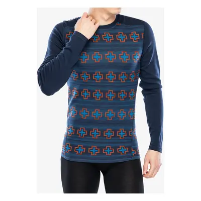 SmartWool Merino Baselayer Crew Termoaktív felső - deep navy paths crossed