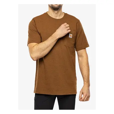 Carhartt K87 Pocket S/S T-Shirt Pamutpóló - oiled walnut heather