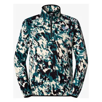 The North Face Glacier Printed 1/4 Zip Polárfelső - deep nori trail grid