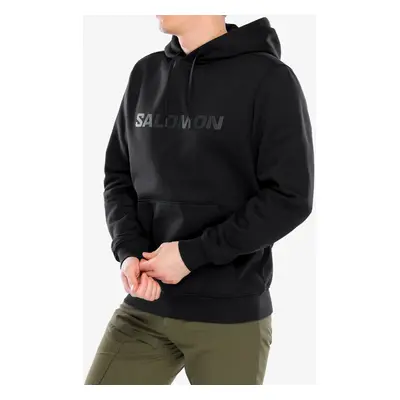 Salomon Big Logo Hoodie Kapucnis felső - deep black