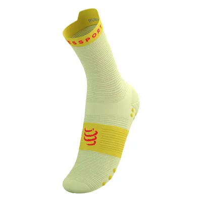 Compressport Pro Racing Socks v4.0 Run High Futózokni - elf yellow/fluo red