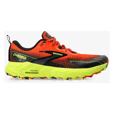 Brooks Cascadia Terepfutó cipő - cherry tomato/lime/black