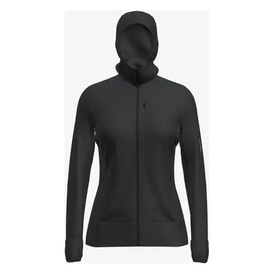 Icebreaker Merino Quantum IV LS Zip Hoodie Kapucnis női felső - black