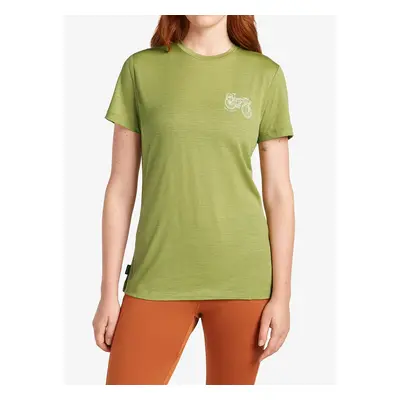 Icebreaker Merino Tech Lite SS Tee Adventure Ride Női póló - olive