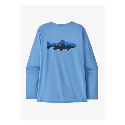 Patagonia L/S Cap Cool Daily Graphic Shirt Waters Női pulóver - fitz roy trout/abundant blue