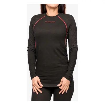 La Sportiva Wool40 Aero Longsleeve Termoaktív női felső - black/hibiscus