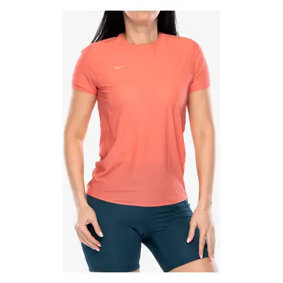 Hoka Performance Run Short Sleeve Gyorsan száradó női póló - grapefruit