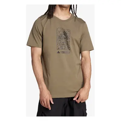 adidas TERREX Wild Tee Nyomtatott póló - olive strata