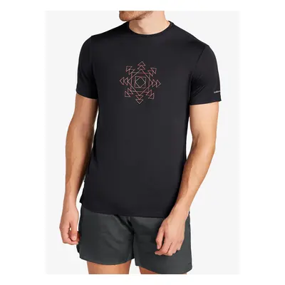 Icebreaker Merino Cool-Lite Sphere SS Tee Fusion Nyomtatott póló - black