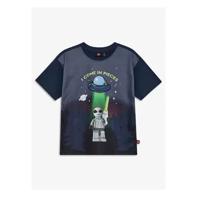 LEGO Lwtaffy T-Shirt S/S Póló gyerekeknek - navy w. grey