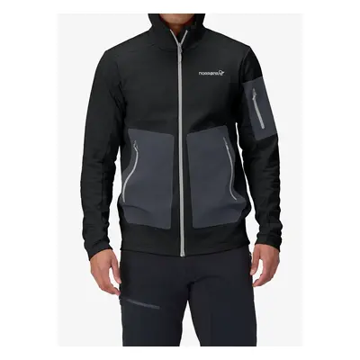 Norrona Falketind Warm2 Stretch Hood Cipzáras felső - caviar black