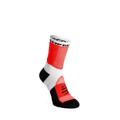 Compressport Ultra Trail Socks v2.0 Futózokni - white/fluo red