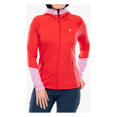 Peak Performance Rider Zip Hood Női felső - brilliant red/morning dew