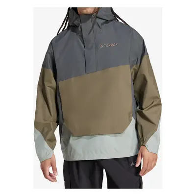 adidas TERREX Xploric 2.5L Climaproof Anorak Esőkabát - legivy/olistr/silgrn