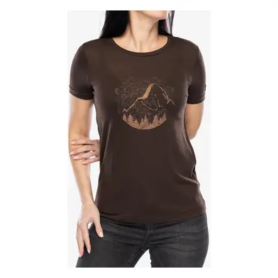 Super.natural Mountain Mandala Tree Tee Női nyomtatott póló - chocolate bean/copper