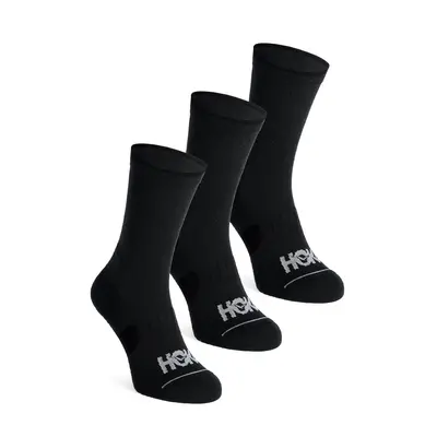 Hoka Crew Run Sock 3-Pack Futózokni - black/black/black