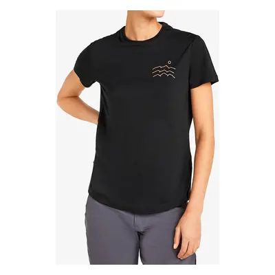 Icebreaker Merino Cool-Lite Sphere SS Tee Across The Peaks Női póló - black