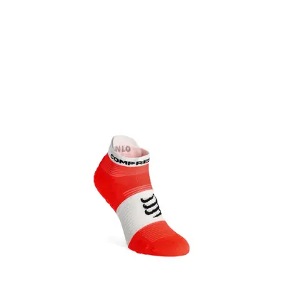 Compressport Pro Racing Socks v4.0 Run Low Futózokni - fluo red/white