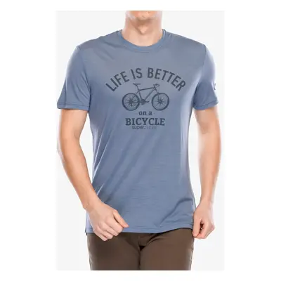 Super.natural Better Bike Tee Nyomtatott póló - flint stone/turbulence blue