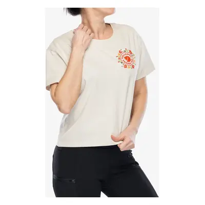 Fjallraven Fjallblomster Logo T-shirt Női nyomtatott póló - chalk white