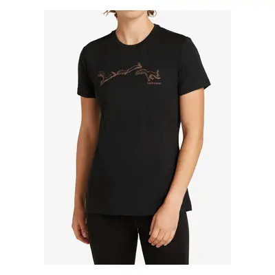 Icebreaker Merino Tech Lite SS Tee Airbourne Squirrel Női merino gyapjú póló - black