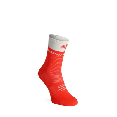 Compressport Mid Compression Socks V2.0 Futózokni - fluo red/white