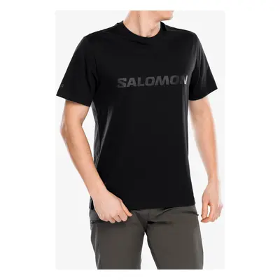 Salomon Big Logo Tee Pamutpóló - deep black