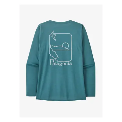 Patagonia L/S Cap Cool Daily Graphic Shirt Waters Női felső - swelldrifter/wetland blue