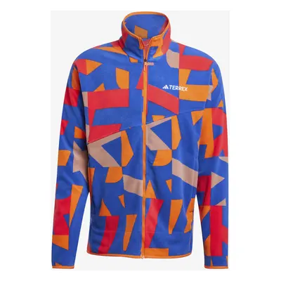 adidas TERREX Multi Printed Full-Zip Fleece Jacket Férfi pulóver - warm clay/semi lucid blue