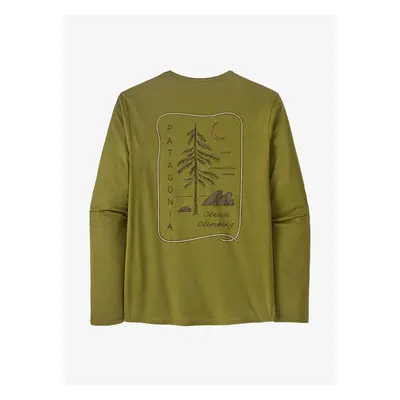 Patagonia L/S Cap Cool Daily Graphic Shirt Lands Férfi pulóver - clean climb roots/graze green