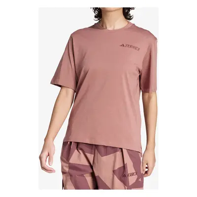 adidas TERREX Xploric Logo Short Sleeve Női pamutpóló - warm clay