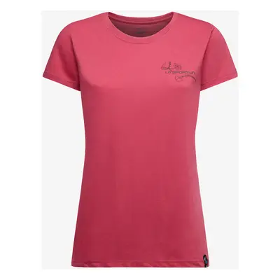 La Sportiva Climb Flower T-Shirt Női pamutpóló - rosebay