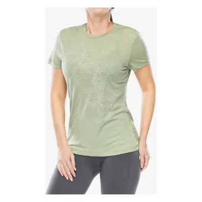 Icebreaker Merino Tech Lite SS Tee Winter Floral Női merino gyapjú póló - lichen