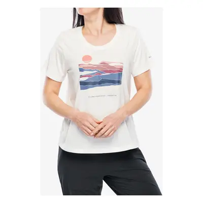 Columbia Ruby Springs Graphic Scoop Neck S/S Női pamutpóló - sea salt/foggy hillscape