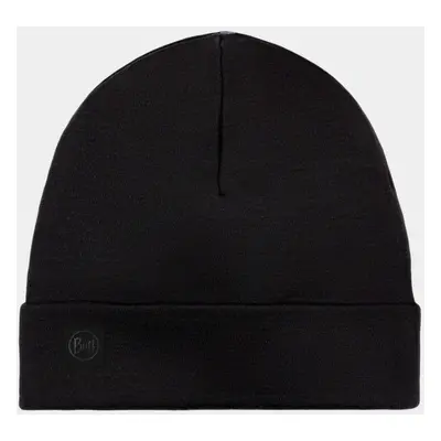 Buff Heavyweight Merino Wool Hat Loose Téli Sapka - solid black