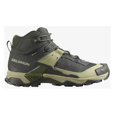 Salomon X Ultra Mid GTX Túracipők - peat/gray green/blue